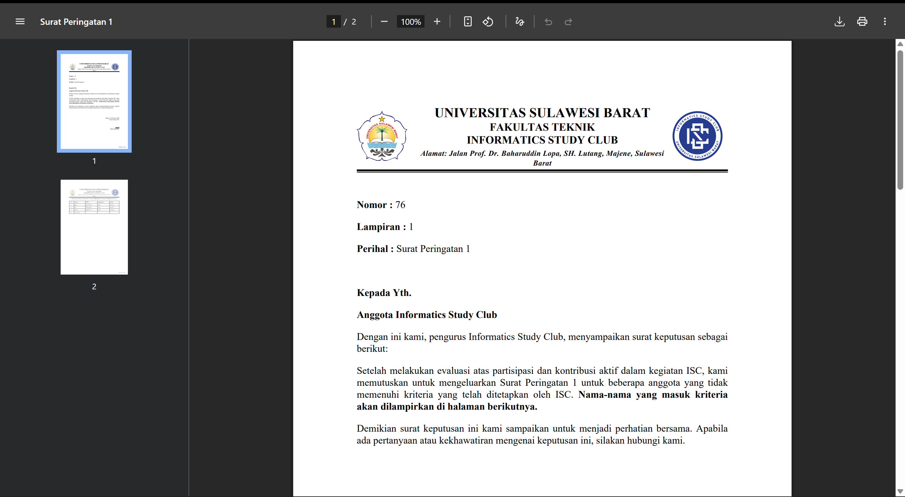 Sistem Pembuatan Surat Otomatis
